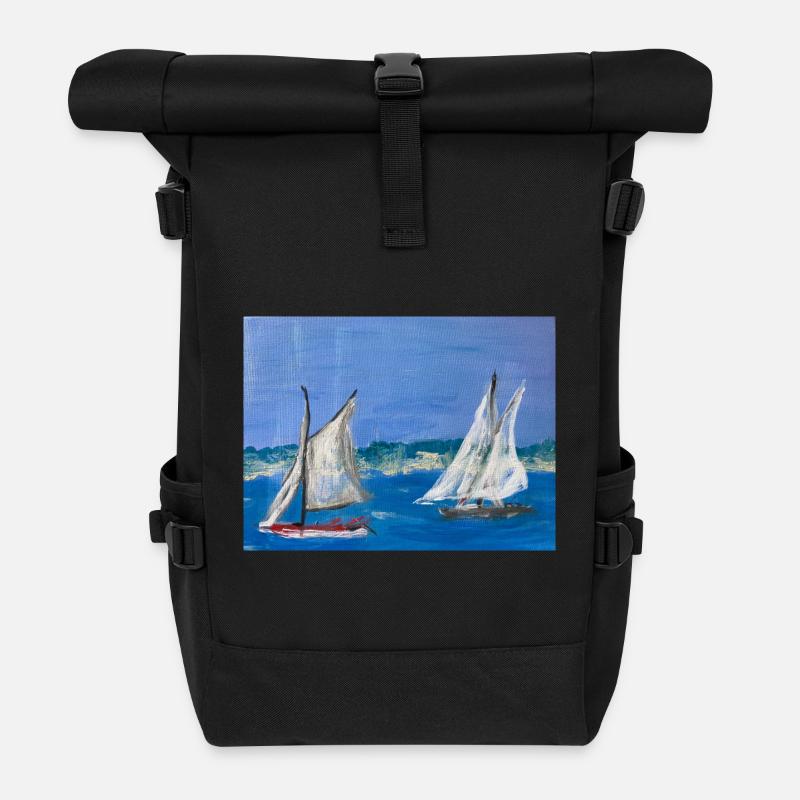 Bootsfahrt - Rolltop Rucksack - Schwarz