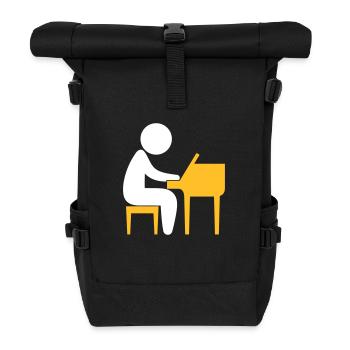 A Jazz Musician Plays On The Piano - Roll Top Backpack - black - Front