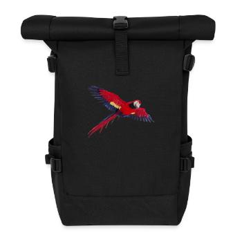 parrot parrot bird bird1 - Roll Top Backpack - black - Front