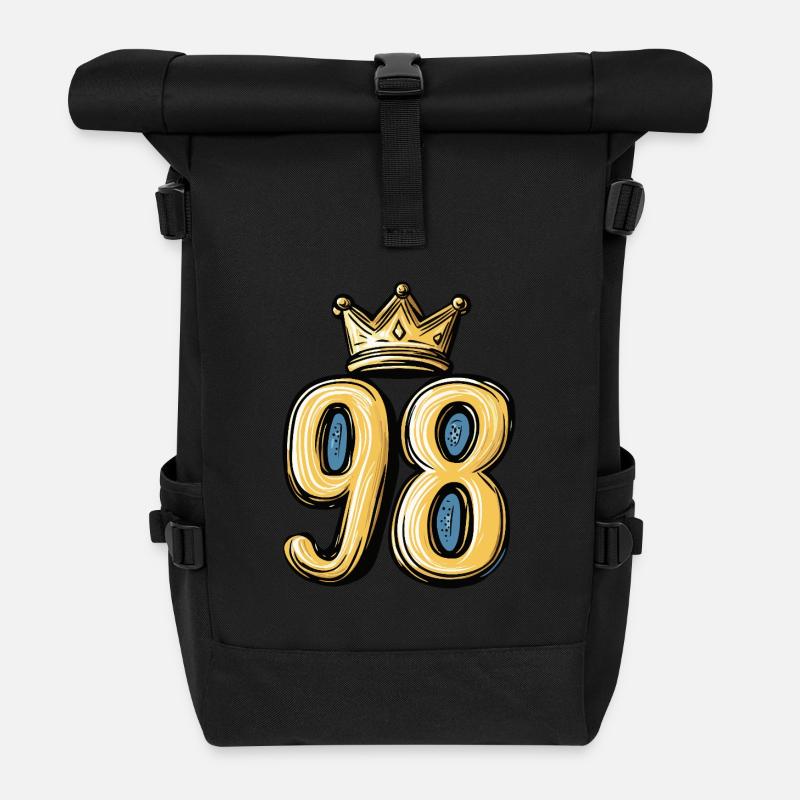 98 Number Krone - Roll Top Backpack - black