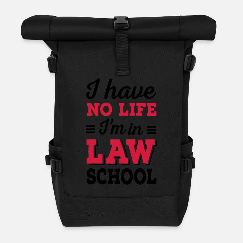 law student - Roll Top Backpack - black