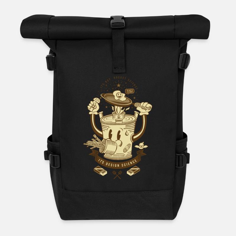 MR Rocket Stove (sepia) - Roll Top Backpack - black