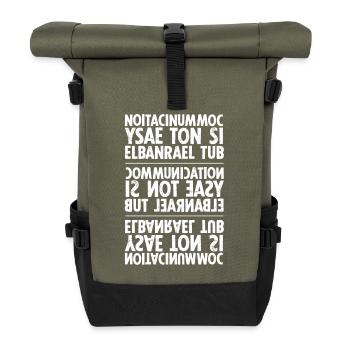 communication white sixnineline - Roll Top Backpack - olive/black - Front