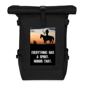 Native America Wisdom - Roll Top Backpack - black - Front