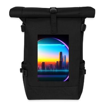 Stadt Kugel - Rolltop Rucksack - Schwarz - Vorne