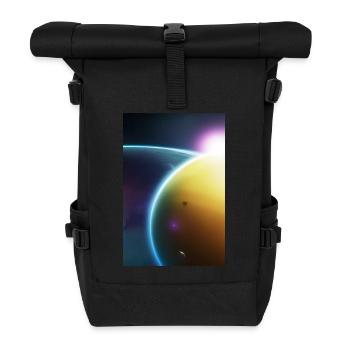 Weltall, Planeten - Rolltop Rucksack - Schwarz - Vorne