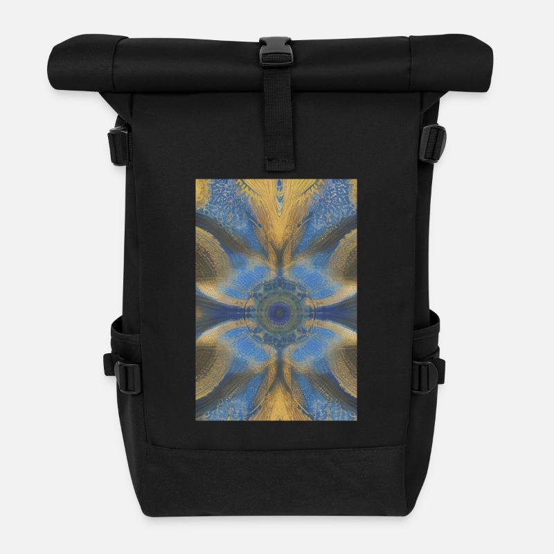 Formen und Muster - Rolltop Rucksack - Schwarz