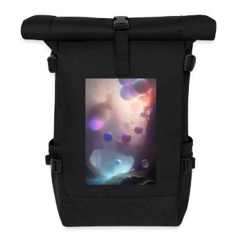 Bunte Blasen - Rolltop Rucksack - Schwarz - Vorne