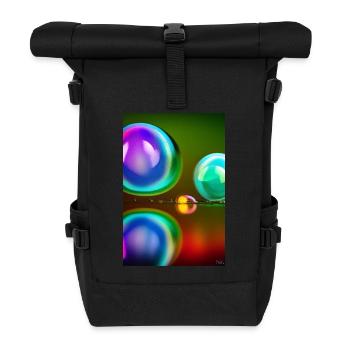 Bunte Blasen - Rolltop Rucksack - Schwarz - Vorne