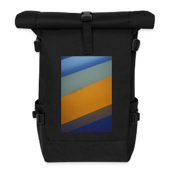 Streifen Muster - Rolltop Rucksack - Schwarz - Vorne