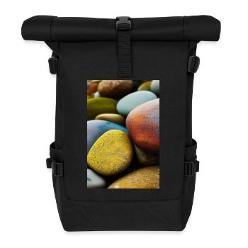 Colorful stones - Roll Top Backpack - black - Front