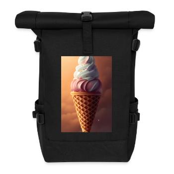 Eiscreme - Rolltop Rucksack - Schwarz - Vorne