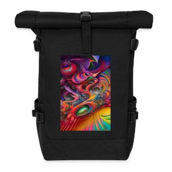 Abstrakte Kunst - Rolltop Rucksack - Schwarz - Vorne