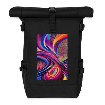 Abstrakte Kunst - Rolltop Rucksack - Schwarz - Vorne