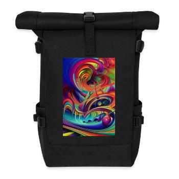 Abstrakte Kunst - Rolltop Rucksack - Schwarz - Vorne