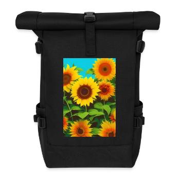 Sunflowers - Roll Top Backpack - black - Front