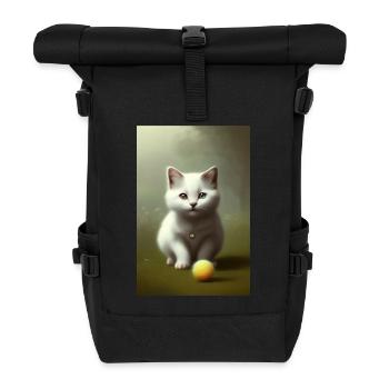 Petit bébé chat mignon - Sac à dos roll top - noir - Devant