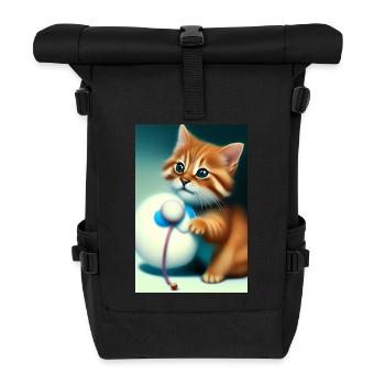 Petit bébé chat mignon - Sac à dos roll top - noir - Devant