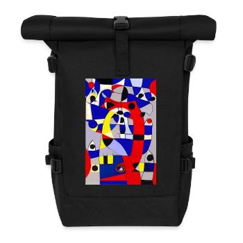 Abstrakte Kunst - Rolltop Rucksack - Schwarz - Vorne