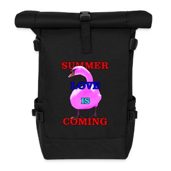 Schwan - Rolltop Rucksack - Schwarz - Vorne