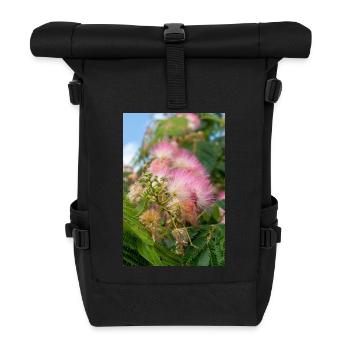 Persischer Seidenbaum auch rosa Seidenbaum auch Mimose - Rolltop Rucksack - Schwarz - Vorne