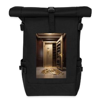 Geld Tresor - Rolltop Rucksack - Schwarz - Vorne