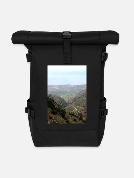 Mountain Mountains Mountain Landskab Plakat - Rolltop-rygsæk - sort