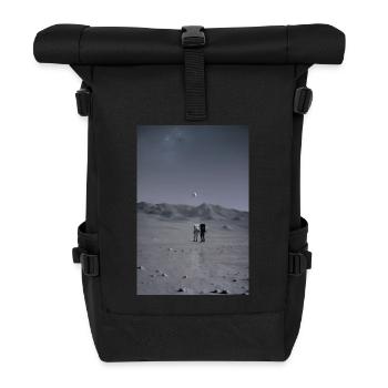 Astronauten bei der Monderkundung Lunar - Rolltop Rucksack - Schwarz - Vorne