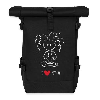 I love pottery - For ceramics and pottery fans - Roll Top Backpack - black - Front