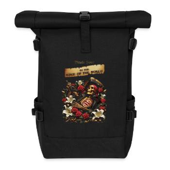 an den Rand der Welt - Rolltop Rucksack - Schwarz - Vorne
