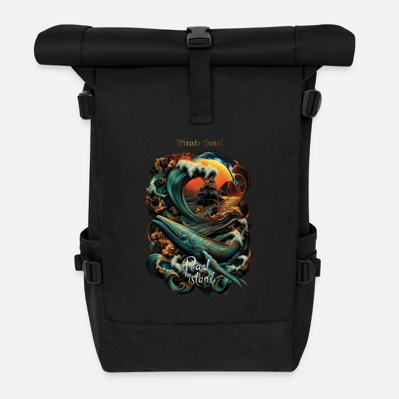 PERLINSEL - Rolltop Rucksack - Schwarz
