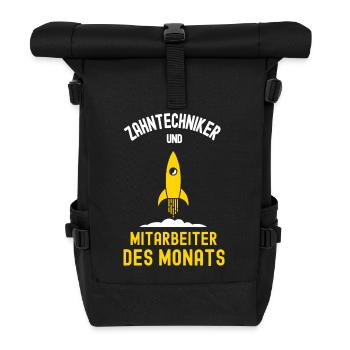 Zahntechniker Mitarbeiter des Monats Kollegen - Rolltop Rucksack - Schwarz - Vorne