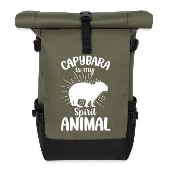 Capybara - Rolltop Rucksack - Olive/Schwarz - Vorne