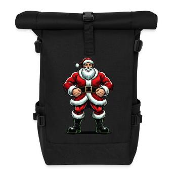 Weihnachtsmann Cartoon - Rolltop Rucksack - Schwarz - Vorne
