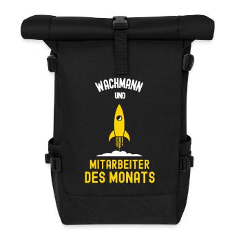 Wachmann Mitarbeiter des Monats Sicherheitsdienst - Rolltop Rucksack - Schwarz - Vorne