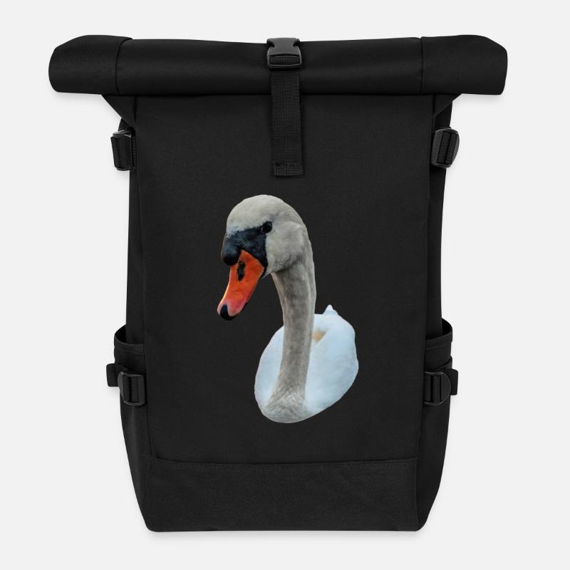 Starrender Schwan - Rolltop Rucksack - Schwarz