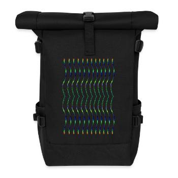 Zickzack - Rolltop Rucksack - Schwarz - Vorne