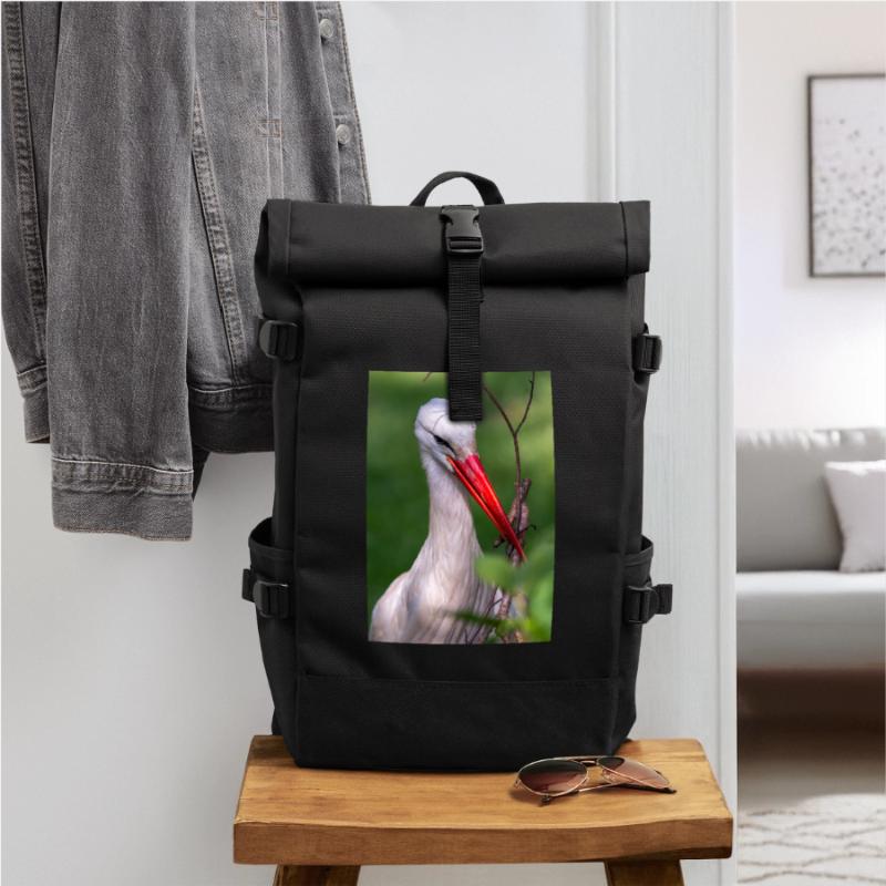 Weißstorch oder Klapperstorch Rolltop Rucksack