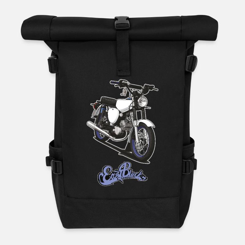 S51 (weiß) // Illustration - Rolltop Rucksack - Schwarz