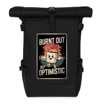 Burnt Out but Optimistic – Lustiges Marshmallow De - Roll Top Backpack - black - Front