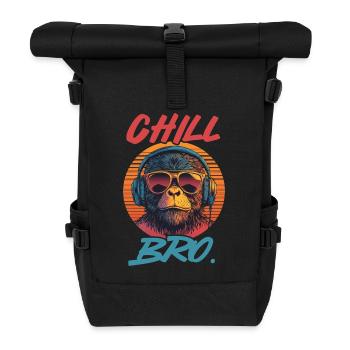 Chill Bro Cool Monkey Hip Hop Vibes Retro Music - Rolltop Rucksack - Schwarz - Vorne