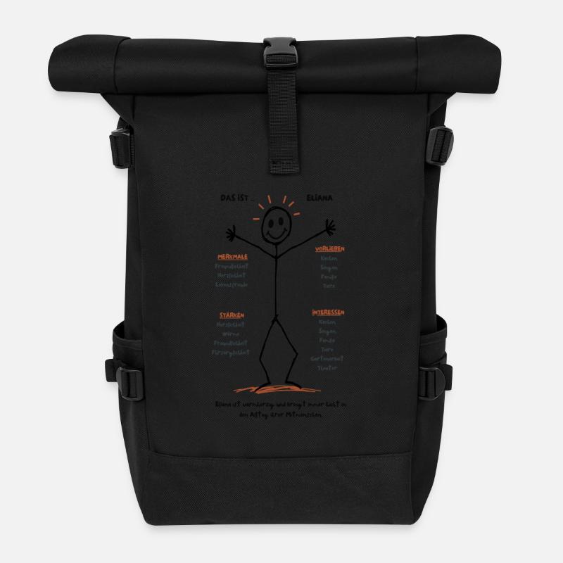 Eliana verkörpert Wärme - Rolltop Rucksack - Schwarz