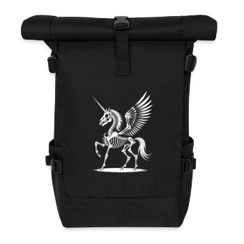 Skeleton Pegasus Unicorn – Mystical & Dark - Roll Top Backpack - black - Front