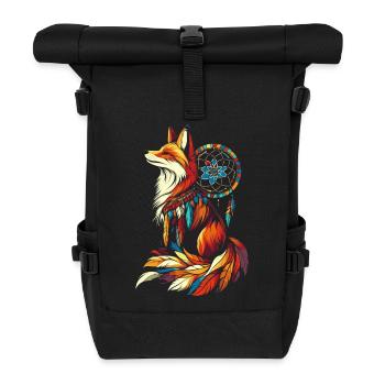 Fuchs Traumfänger - Rolltop Rucksack - Schwarz - Vorne