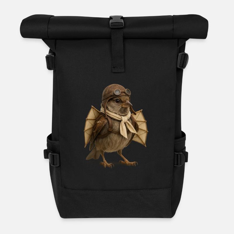 Berblinger Spatz | Ulmer Spatzen - Rolltop Rucksack - Schwarz