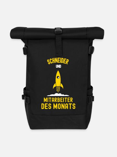 Schneider Mitarbeiter des Monats Schneiderei - Rolltop Rucksack - Schwarz