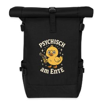 Funny sayings Psychisch am Ente - Roll Top Backpack - black - Front