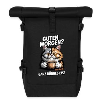 Funny Funny Saying Sayings - Roll Top Backpack - black - Front