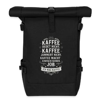 I like coffee funny saying - Roll Top Backpack - black - Front