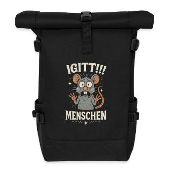 Satire - Yuck! People Rat I Hate - Roll Top Backpack - black - Front